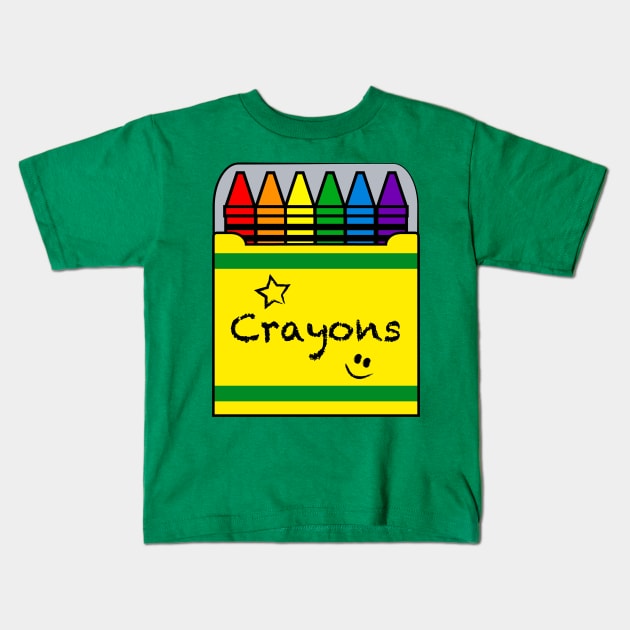 Colorful Crayons Kids T-Shirt by PenguinCornerStore